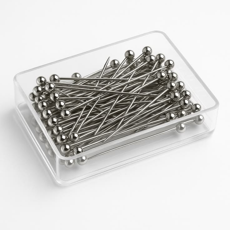 Premium Silver Hijab Pins (Box Pack) — Metal